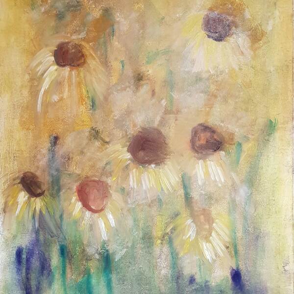 伊琳娜·索罗卡油画中的向日葵