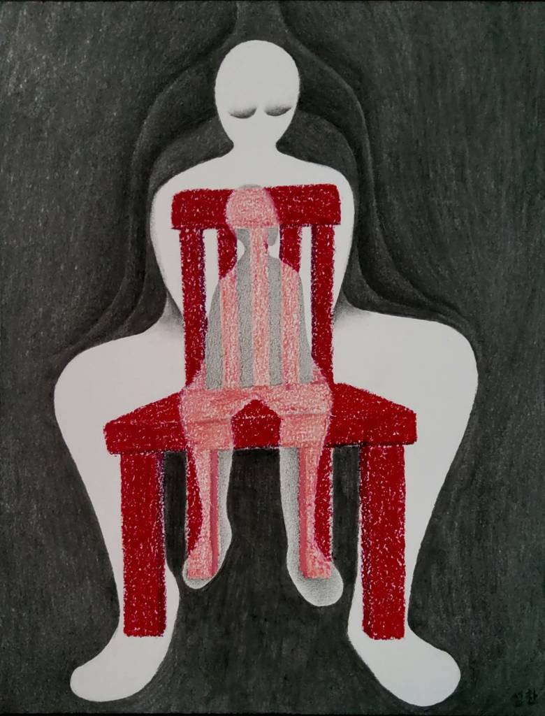 红色的椅子是由艺术家创造Sungchan金姆。一类人,抽象,沉思,幻想,画画,混合媒体。木炭、铅笔、蜡笔。绘画。255的浏览量,25赞赏,5评论,6最爱。