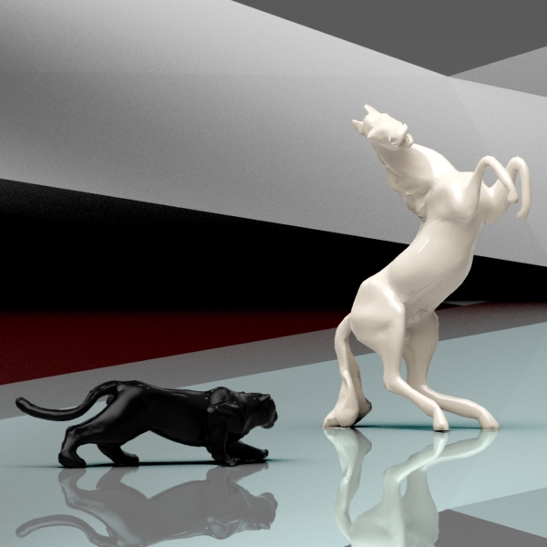 Wildcat and Horse由Oskar Thiemicke在数字艺术计算机图形，3D