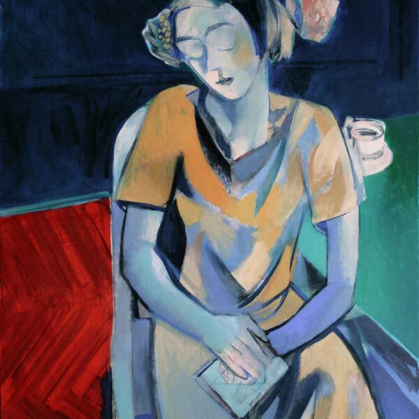莱万多夫斯基《丙烯画》中的牡丹女人